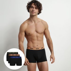 Pack of 3 Men's Boxers Black Cotton Stretch Hazelnut Green Mix & Colors