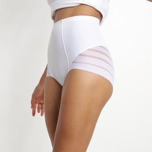 White High-Waist Flat Tummy Briefs – Dim Silhouette Elegance