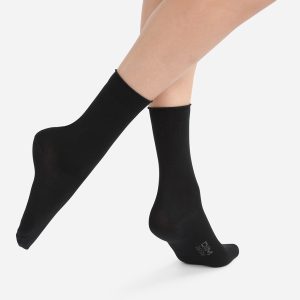Pack of 2 pairs of black cotton modal socks for women