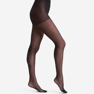 Madame So Chic 23 jewel patterned sheer tights in black