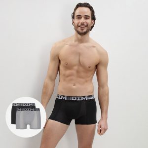 3D Flex Air Pack of 2 men's black-pearl grey anti-perspirant boxers