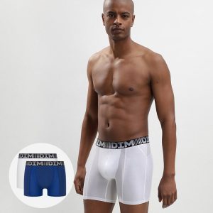 3D Flex Air Pack of 2 men's blue-white anti-perspirant long boxers