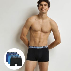 Pack of 3 men's boxer shorts Black Blue Powerful