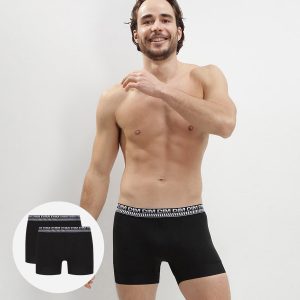 Pack of 2 black boxers for men 3D Stay and Fit