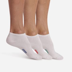 Pack of 3 pairs of white cotton trainer socks for men