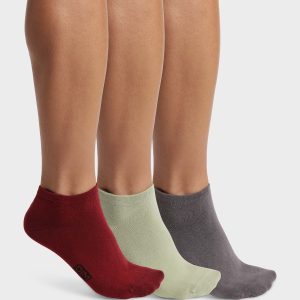Pack of 3 pairs of men's socks Gray Red Sage Dim Cotton
