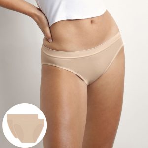 Pack of 2 women's briefs in Nude seamless microfibre Dim Les Pockets