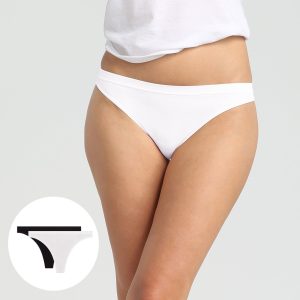 Pack of 2 black and white seamless thongs Les Pockets EcoDim