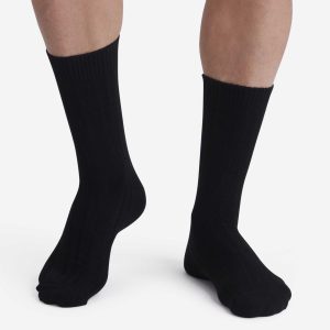 Pack of 2 pairs of men's socks Black Bamboo
