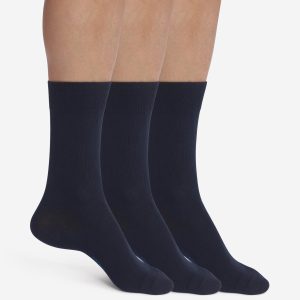 Pack of 3 Pairs of Men's Navy Blue Dim Cotton Socks