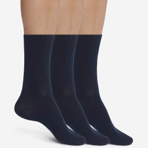 Pack of 3 Pairs of Dim Navy Cotton Comfort Men's Socks