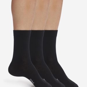 Pack of 3 Pairs of Men's Black Dim Comfort Cotton Socks
