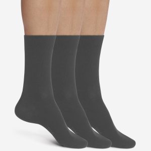 Pack of 3 Pairs of Men's Anthracite Comfort Cotton Socks Dim