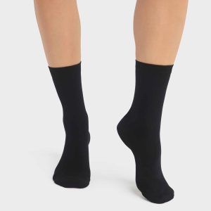 Pack of 2 pairs of women's viscose socks in Black Dim Bambou