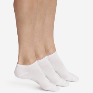 Pack of 3 Pairs of Men's Short Socks White Dim Cotton