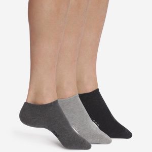 Pack of 3 pairs of Dim Coton Anthracite short socks