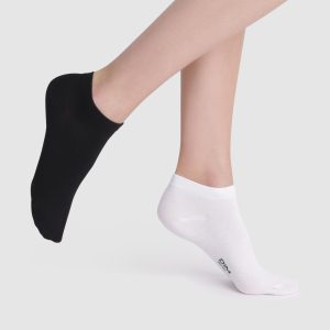 Set of 2 pairs women's cotton low-cut socks