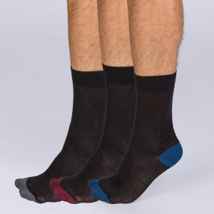 Pack of 3 pairs of Mix and Match Coton Style mid calf socks for men