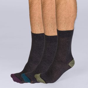 Pack of 3 pairs of Mix and Match Coton Style mid calf socks for men