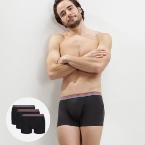 3 Pack men's stretch cotton trunks Black Daily Colors