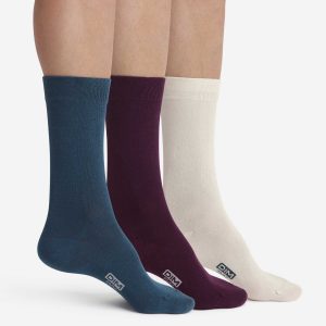 Pack of 3 Pairs of Men's Socks Blue Violet Cotton