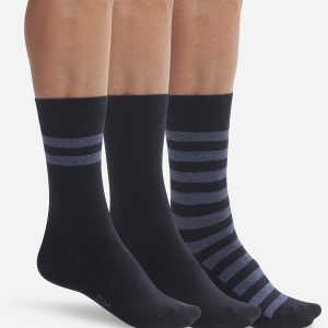 Pack of 3 pairs of men's blue striped socks Dim Coton Style