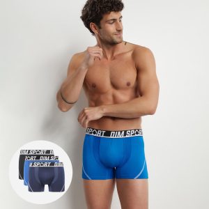 Pack of 3 men's Blue Dim Sport thermo-regulating microfibre boxers