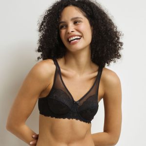 Black lace full cup bra Generous Essentiel