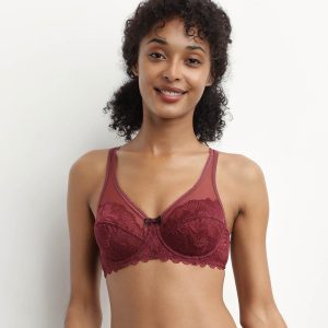 Dark Ruby lace full cup bra Generous Essentiel