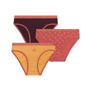 Pack of 3 girls' knickers with cherry patterns in Chocolat Les Pockets
