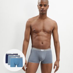 Ultra Resist 3 pack resistant stretch cotton trunks in black and steel grey