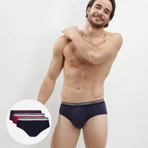 Set of 3 Classic Colors red and blue briefs for men