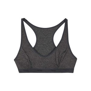 Girls' microfiber sports bra in Dark Heather Grey Dim Micro