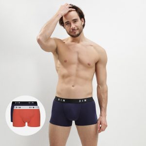 Dim Originals Pack of 2 men's boxers in stretch cotton in Red Blue & Denim
