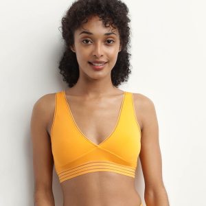 Wireless microfibre triangle bra in yellow Oh My Dim's