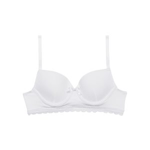 Dim Trendy girls' white stretch cotton moulded cup bra