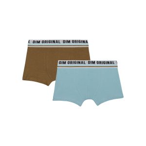 Dim Originals Pack of 2 Blue Brown stretch cotton boxers with a retro waistband