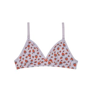 Les Pockets Strawberry wireless stretch cotton triangle bra