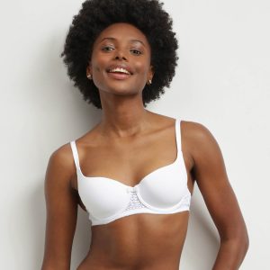 White floral lace recycled basket bra Dim Sublim