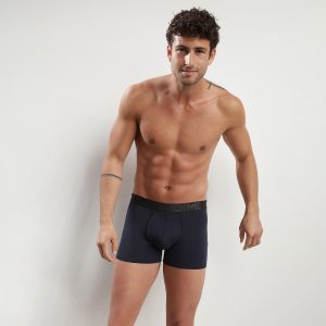 Men's Midnight Blue Dim Classic modal cotton boxer shorts featuring a black waistband