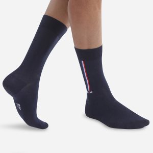 Men's blue cotton socks with flag pattern Monsieur Dim