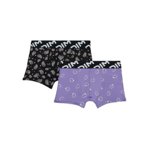 Dim Micro Pack of 2 boys' boxers in recycled microfibre with smiley motif