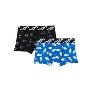 Dim Micro Pack of 2 boys' boxers in recycled microfibre with peace motif