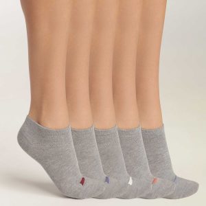 Pack of 5 pairs of EcoDim Light Grey cotton socks for women