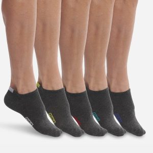 Pack of 5 pairs of men's cotton ankle socks Medium grey EcoDim