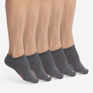 Pack of 5 pairs of men's grey cotton socks with EcoDim labels
