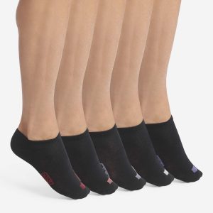 Pack of 5 pairs of men's black cotton socks with EcoDim labels