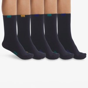 Pack of 5 pairs of children's socks in cotton Navy Blue Écodim