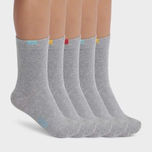 Pack of 5 pairs of children's socks in Heather Gray EcoDim cotton
