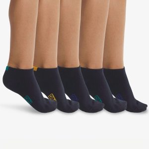 Pack of 5 pairs of children's socks in cotton Navy Blue Écodim